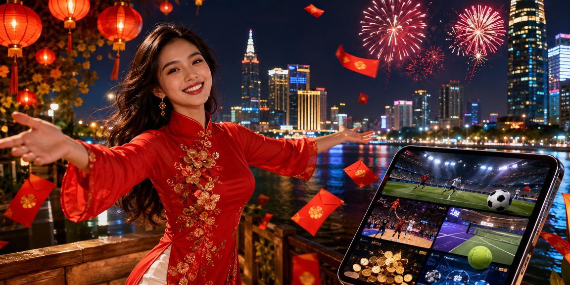 Phong bì đỏ may mắn và đèn lồng trang trí mùa lễ hội tại TP.HCM – biểu tượng thưởng nạp tiền
